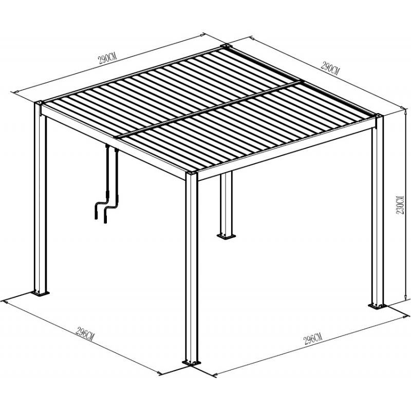 Pergola bioclimatique autoportante aluminium 3x3m anthracite X-METAL lames orientables - Image 6