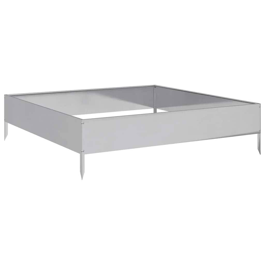 ComfortXL - Grand bac potager acier galvanisé durable 100x100x26 cm Argenté – ComfortXL Outdoor Living - Image 2