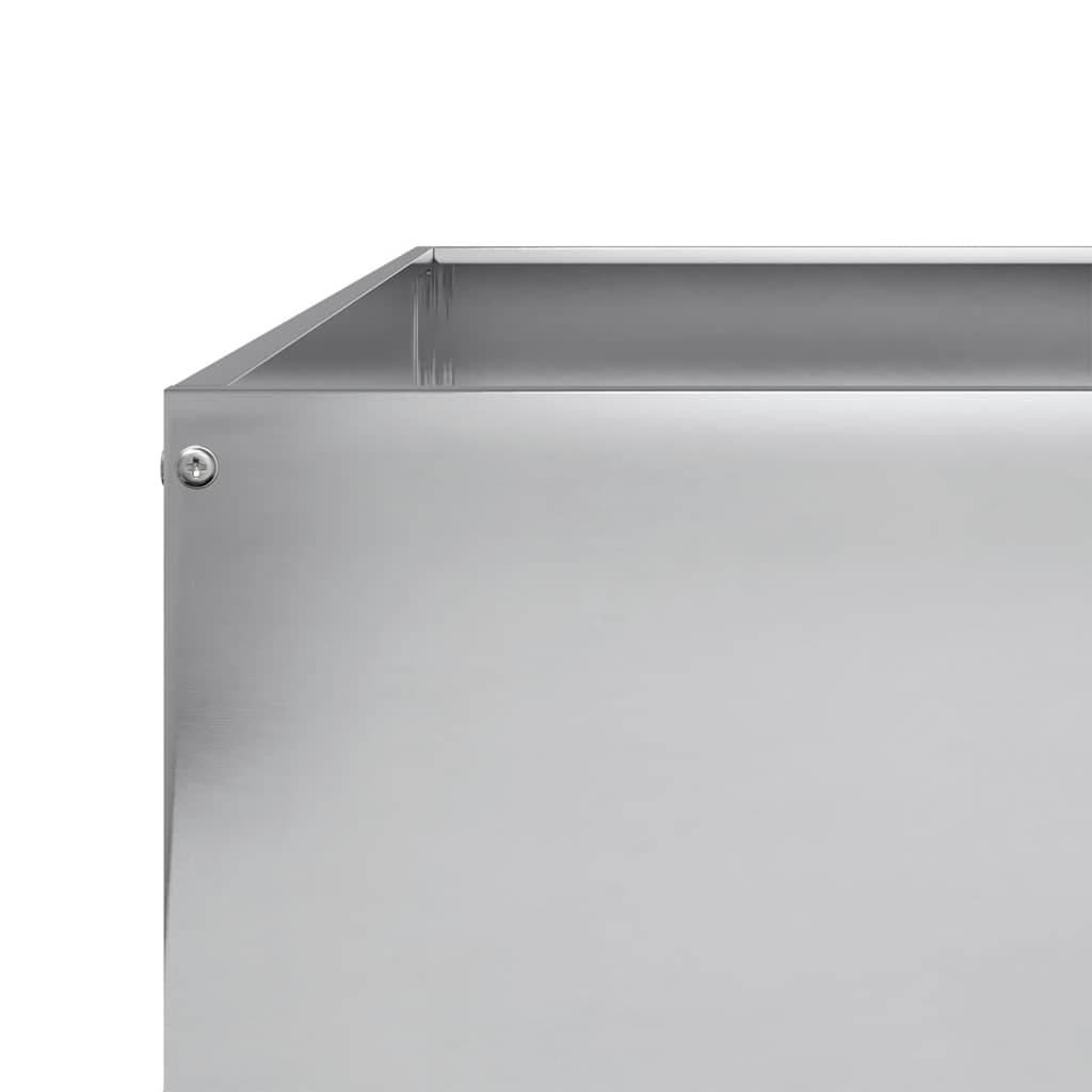 ComfortXL - Grand bac potager acier galvanisé durable 100x100x26 cm Argenté – ComfortXL Outdoor Living - Image 5