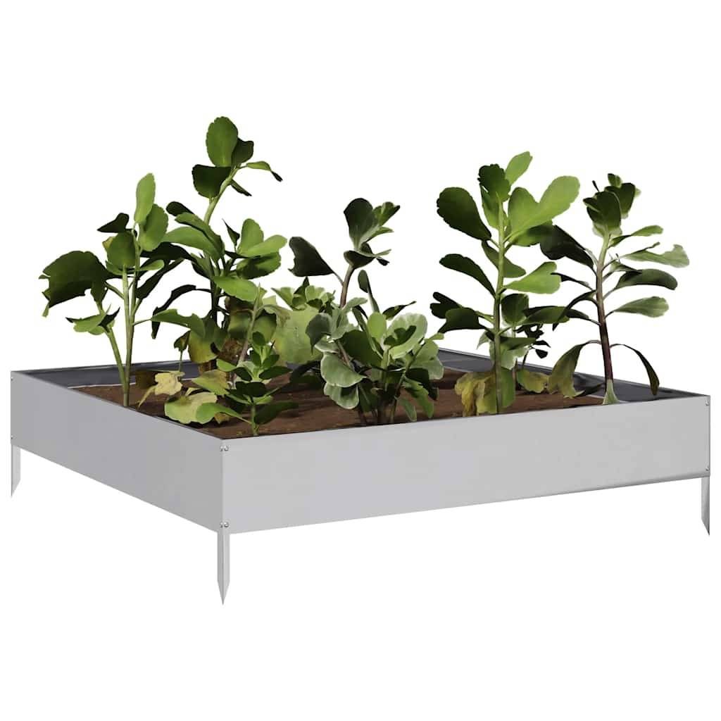 ComfortXL - Grand bac potager acier galvanisé durable 100x100x26 cm Argenté – ComfortXL Outdoor Living - Image 3