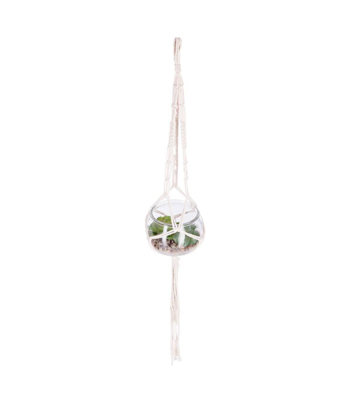 Plante artificielle à suspendre vase en verre D 10 cm - Image 1