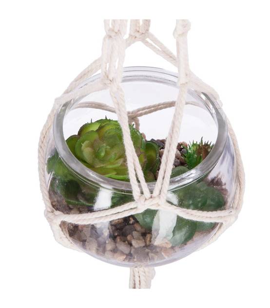 Plante artificielle à suspendre vase en verre D 10 cm - Image 2