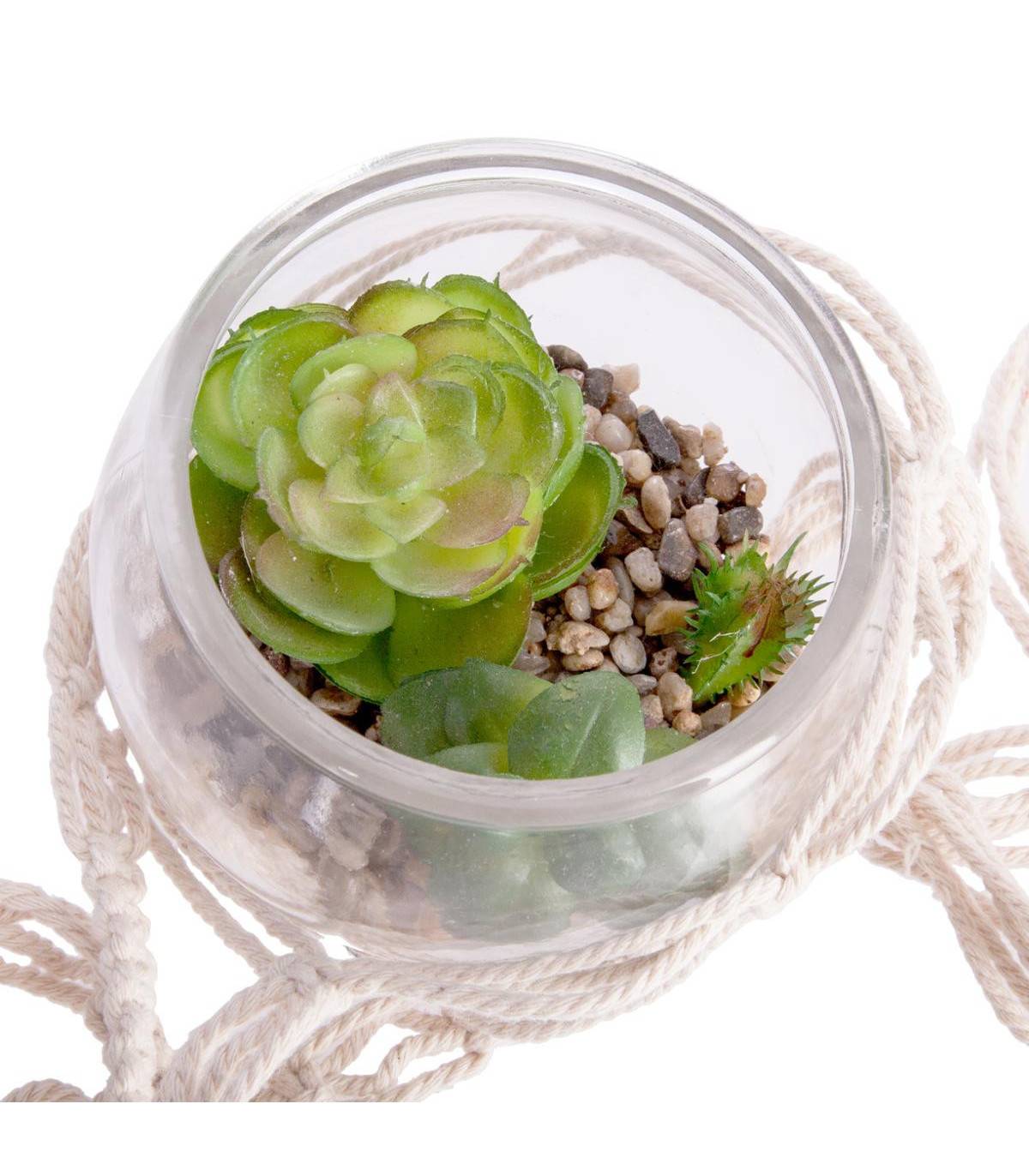 Plante artificielle à suspendre vase en verre D 10 cm - Image 3