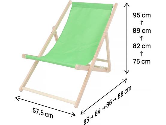 Lot De 2 Transats En Bois "chilienne" - 107 X 56.5 X 81 Cm - Vert -habitat Et Jardin - Image 4