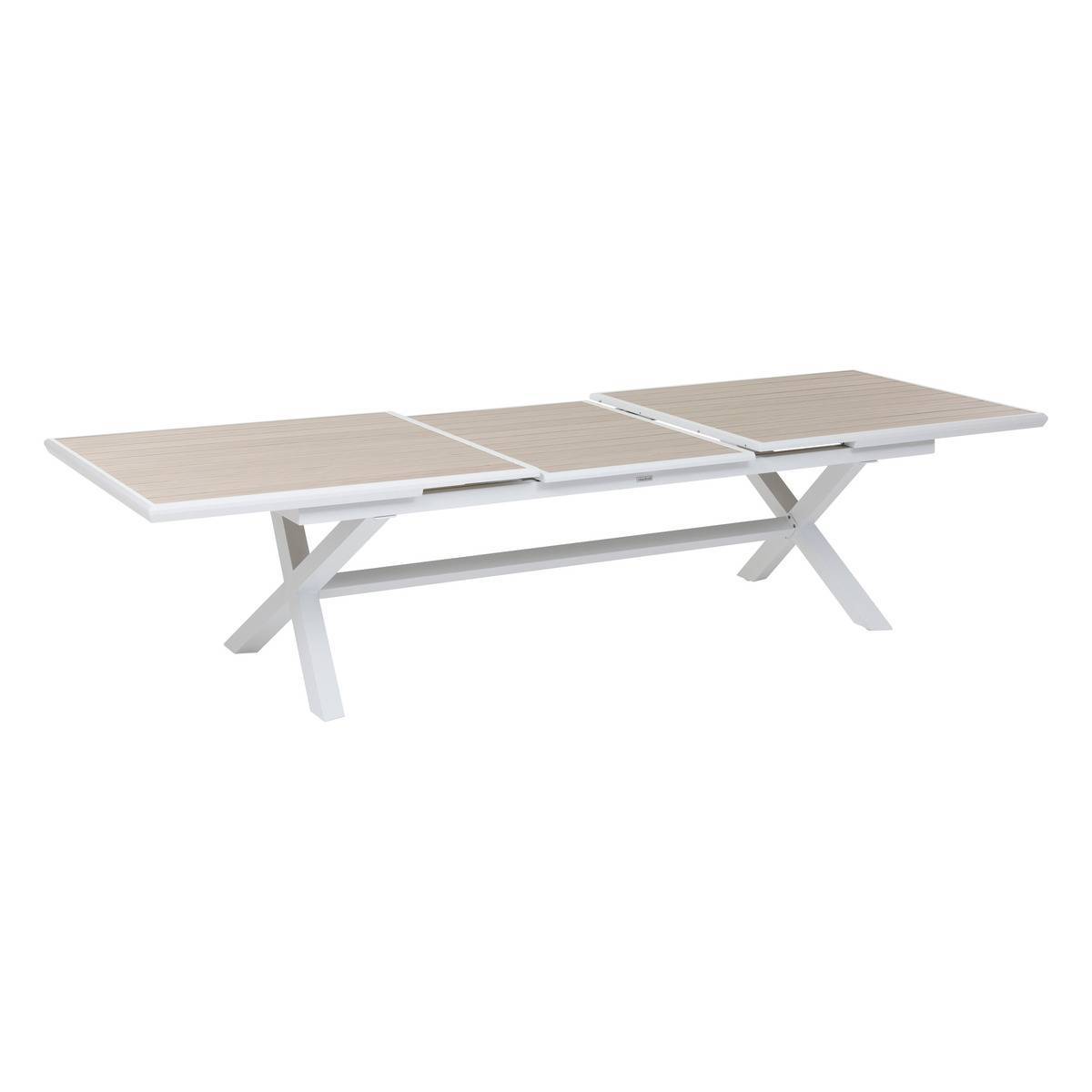 Hesperide - Table de jardin extensible "Axiome" en aluminium lin & blanc traité époxy 12 places - Hespéride - Imagen 3