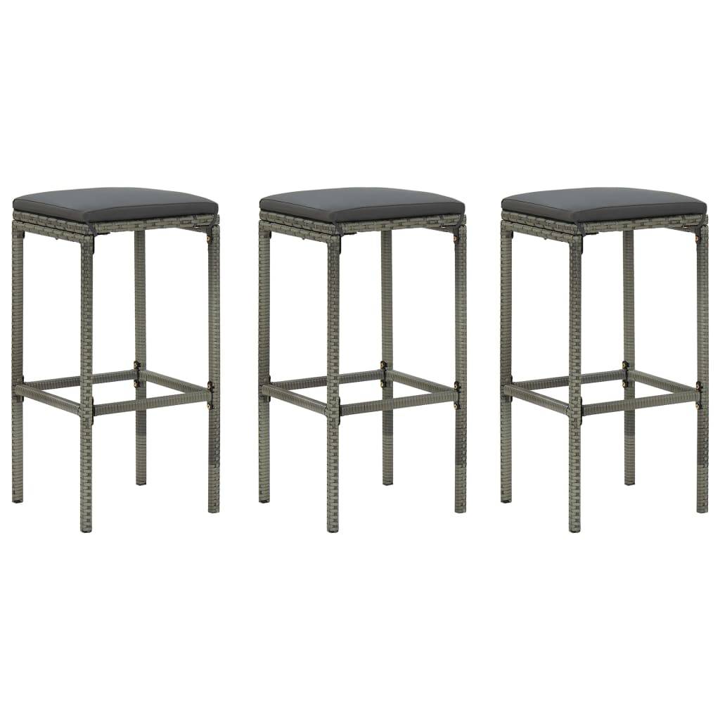 Helloshop26 - Ensemble de bar de jardin avec coussins 4 pièces gris - Imagen 2