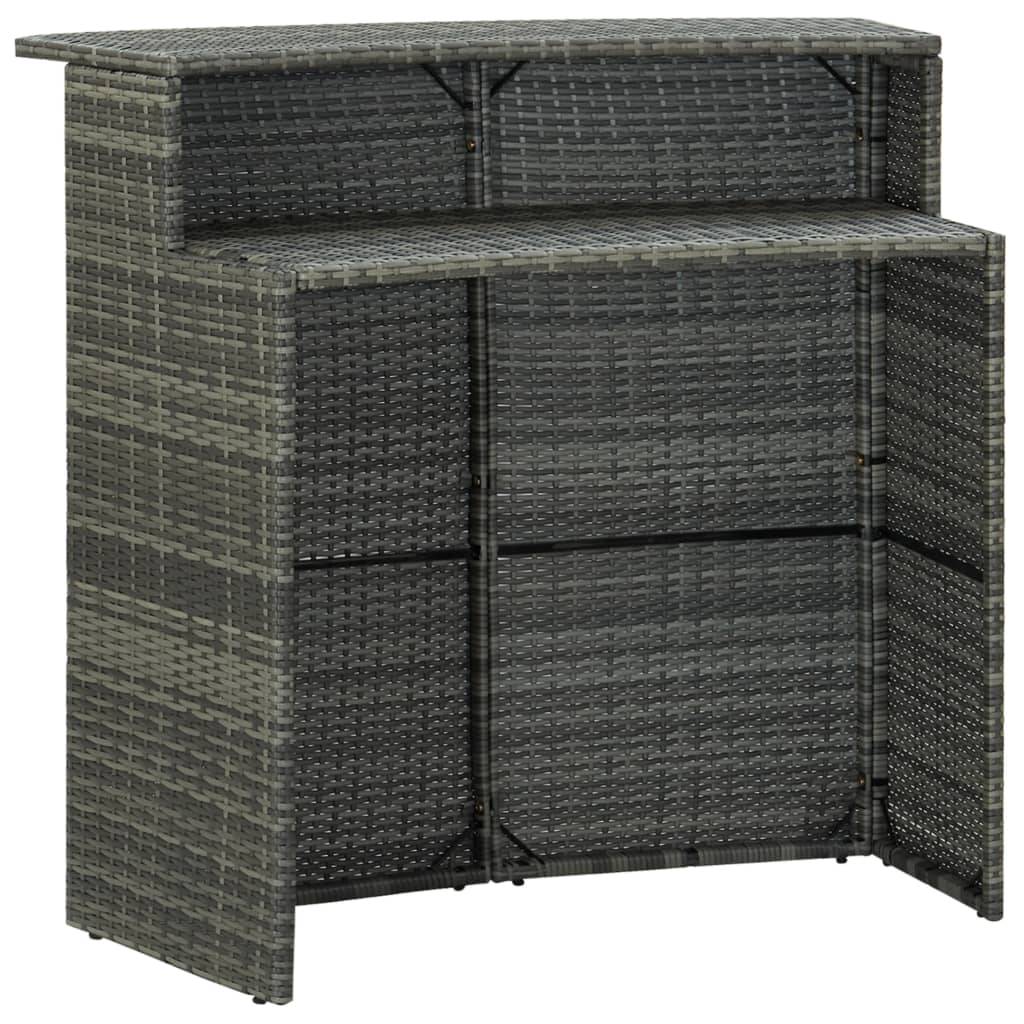 Helloshop26 - Ensemble de bar de jardin avec coussins 4 pièces gris - Imagen 4