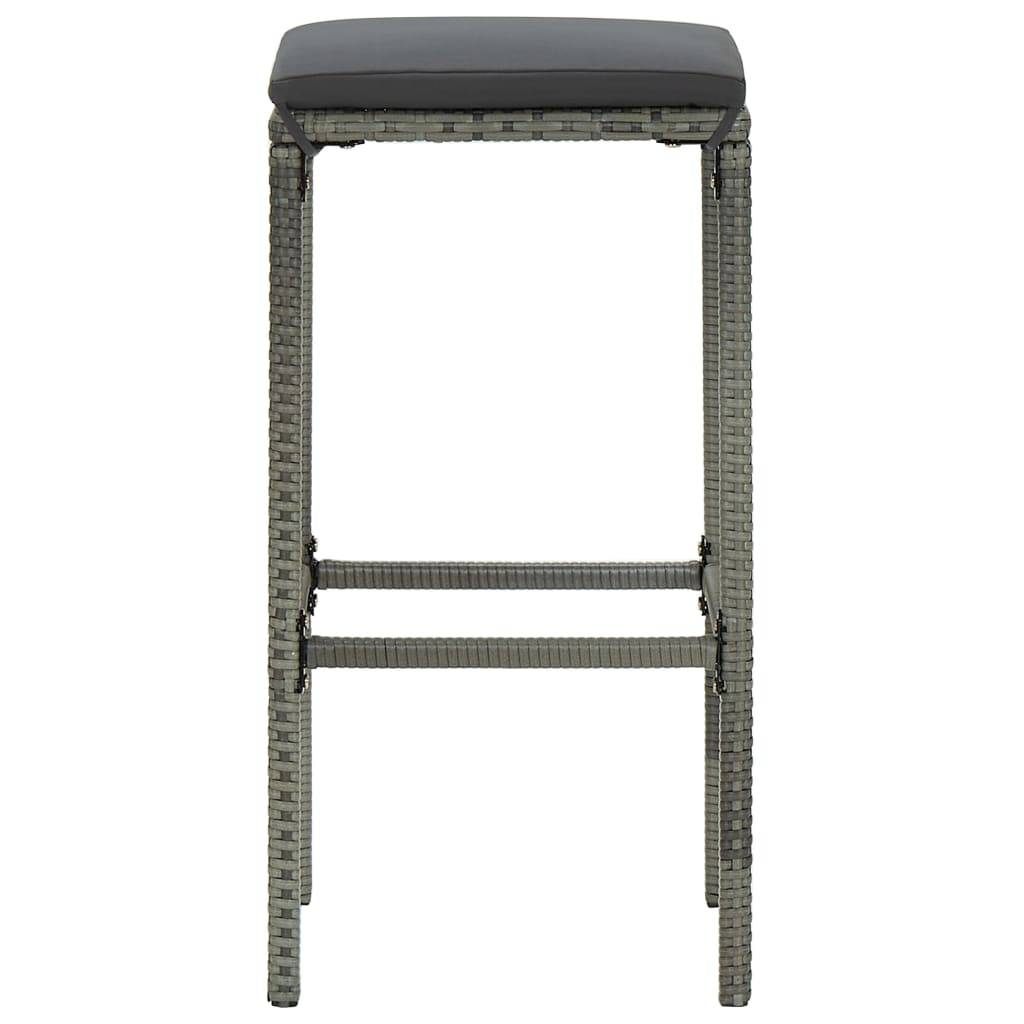 Helloshop26 - Ensemble de bar de jardin avec coussins 4 pièces gris - Imagen 3