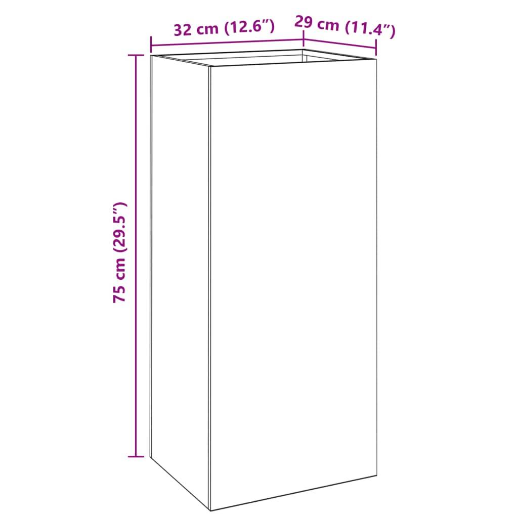 PANGIVO - Jardinière acier laminé à froid anthracite 32 x 29 x 75 cm - PANGIVO - Image 10