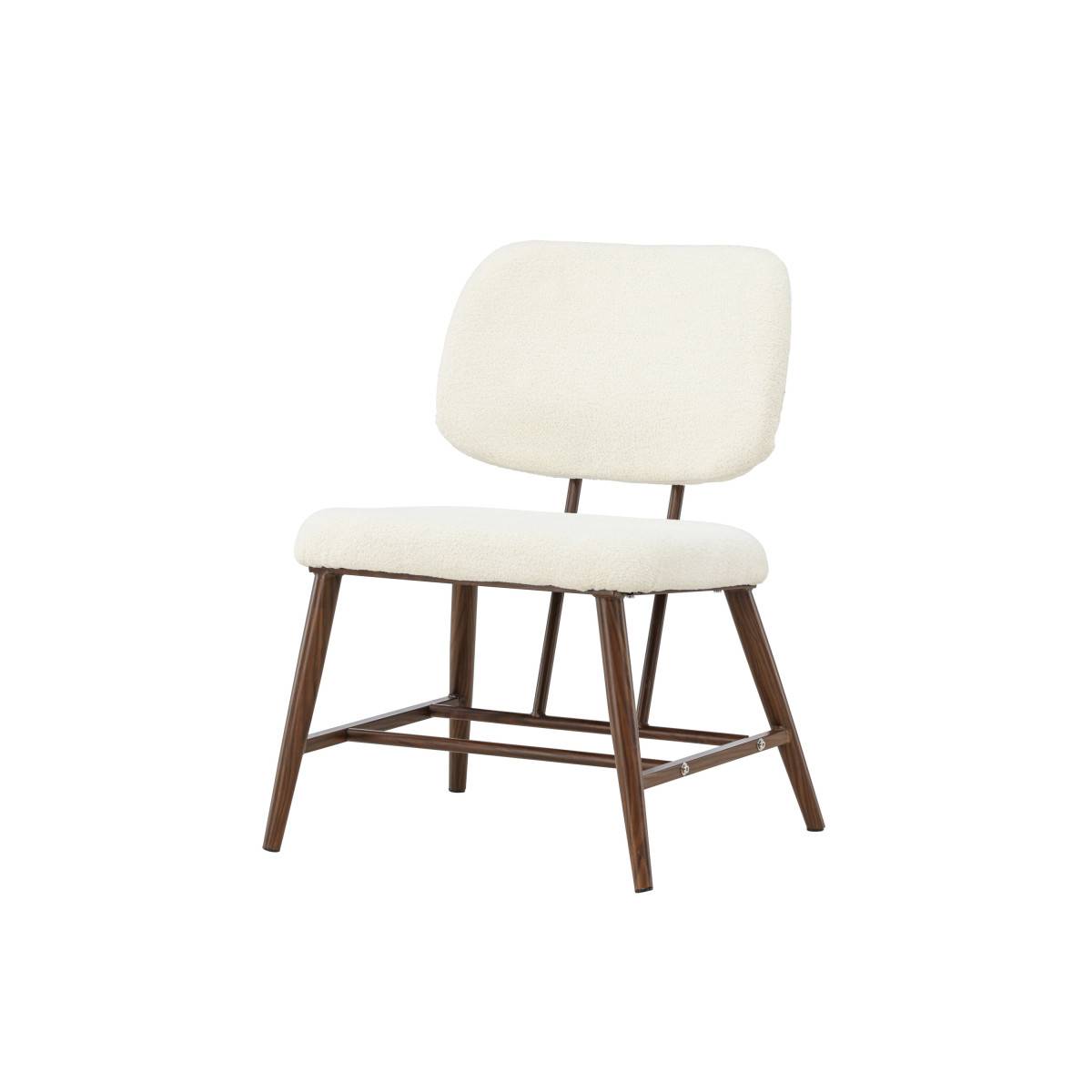 Paris Prix - Fauteuil Design Bouclette "Midland" 84cm Blanc - Image 5