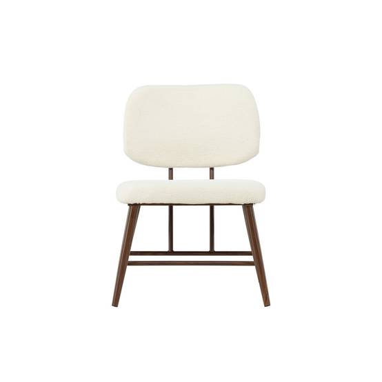 Paris Prix - Fauteuil Design Bouclette "Midland" 84cm Blanc - Image 2