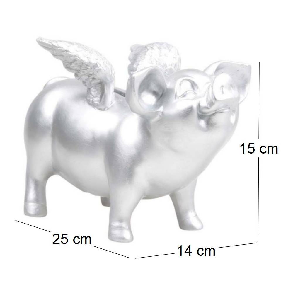 Stoobz - Tirelire cochon avec ailes en résine 14 x 25 x 15 cm Stoobz - Imagen 2