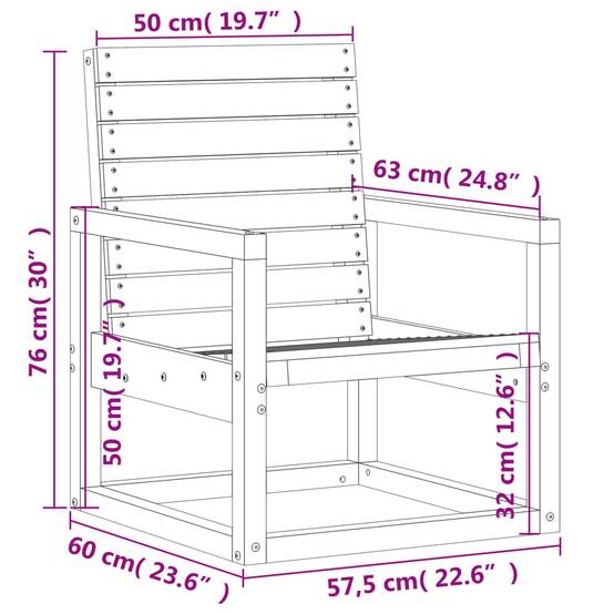 3 pcs salon de jardin - Mobilier d'extérieur blanc bois massif de pin-JU8045 - Image 10