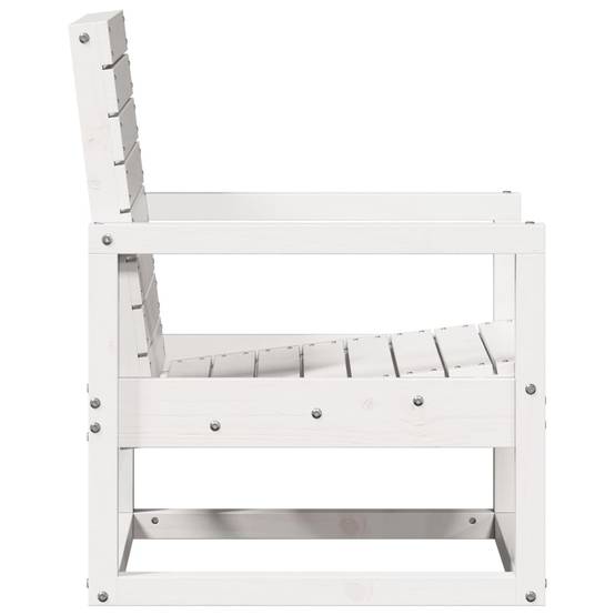 3 pcs salon de jardin - Mobilier d'extérieur blanc bois massif de pin-JU8045 - Image 5