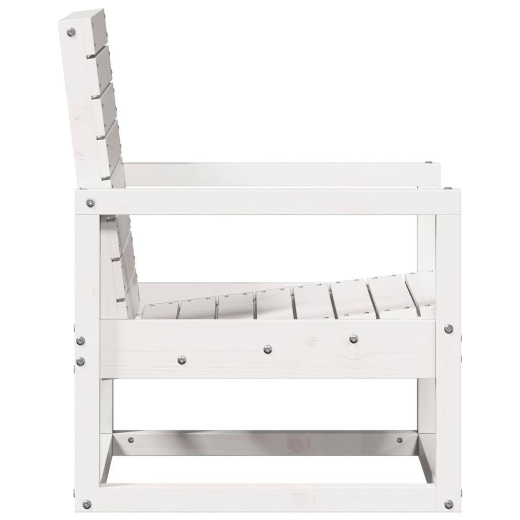 3 pcs salon de jardin - Mobilier d'extérieur blanc bois massif de pin-JU8045 - Image 5