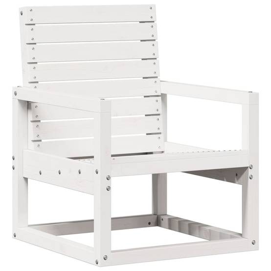 3 pcs salon de jardin - Mobilier d'extérieur blanc bois massif de pin-JU8045 - Image 4