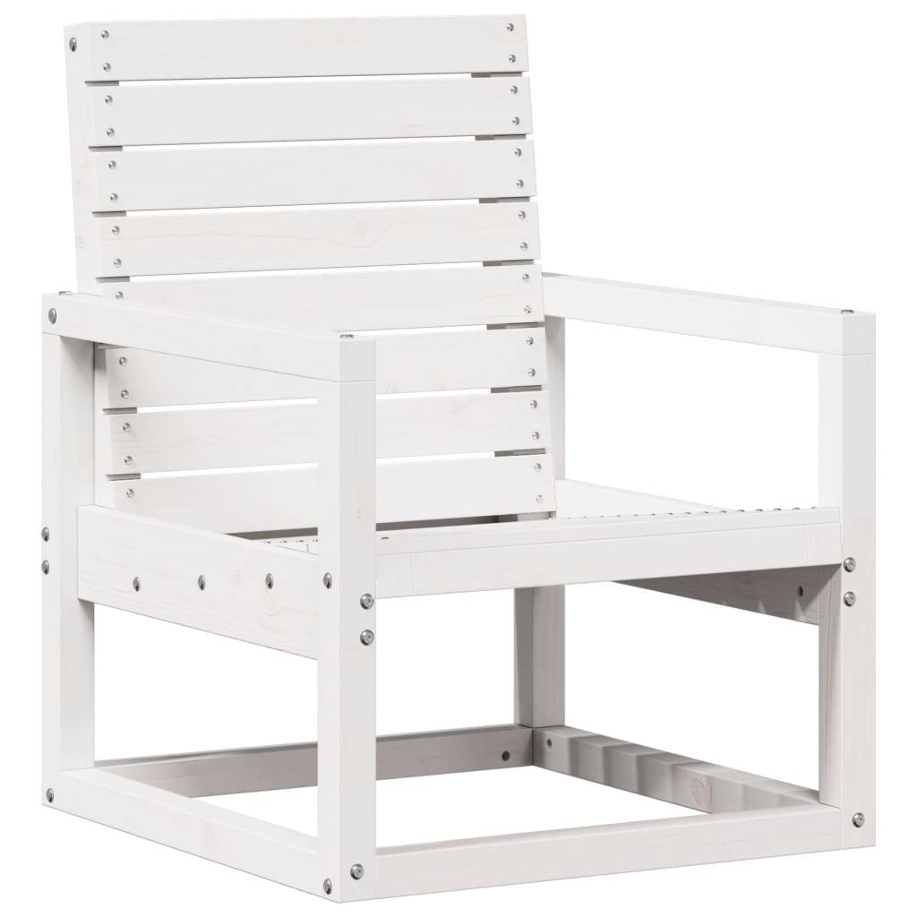 3 pcs salon de jardin - Mobilier d'extérieur blanc bois massif de pin-JU8045 - Image 4