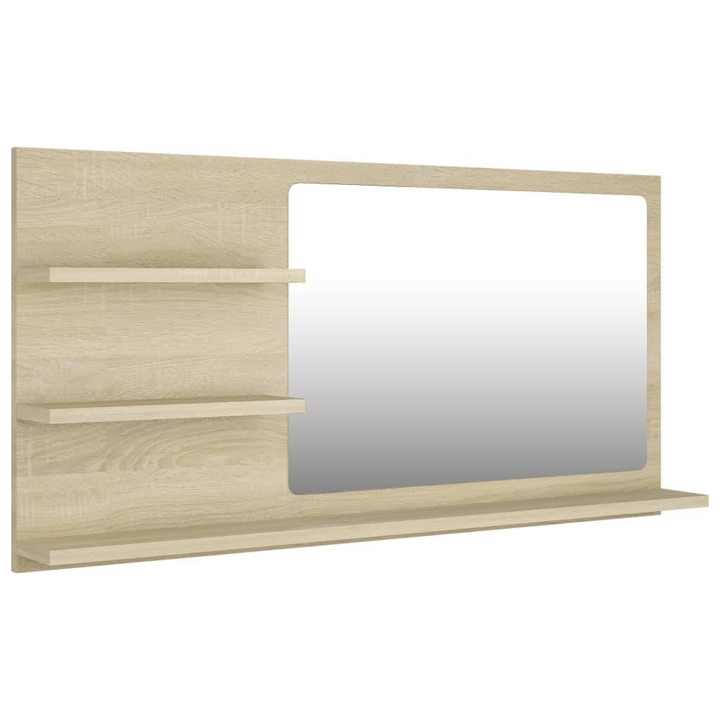 Helloshop26 - Miroir de salle de bain 90 x 10,5 x 45 cm chêne - Imagen 1