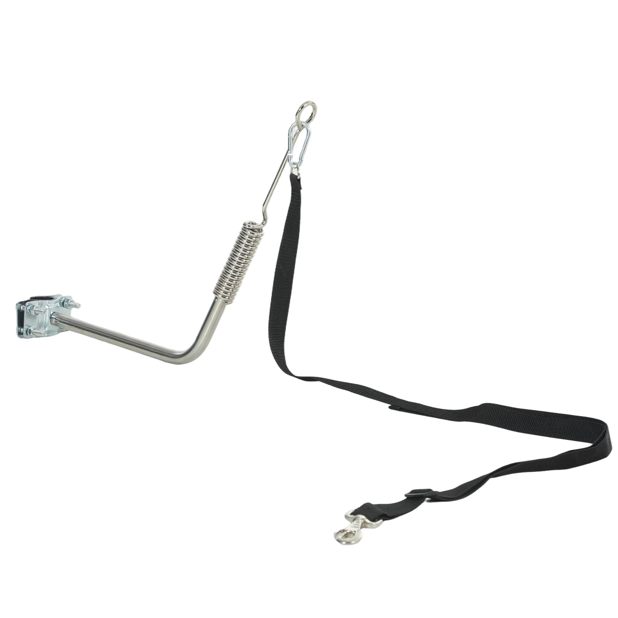 Sans Marque - Laisse vélo chien 180 cm inox fixation rapide ressort amortisseur sangle ajustable argent - Image 2