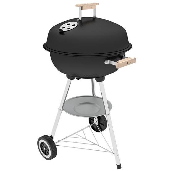 Outsunny - Barbecue à charbon - BBQ rond avec couvercle, roues et contrôle température - 48 x 56 x 94 cm - noir - Outsunny - Image 5