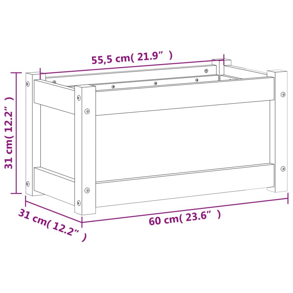 Vidaxl - Jardinière d'extérieur 60x31x31 cm bois de pin massif vidaXL 837439 - Image 3
