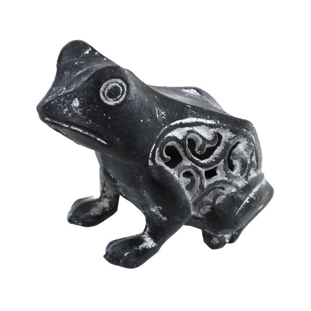 Grenouille en fonte noire 13 x 11 cm Chemin de campagne - Imagen 1