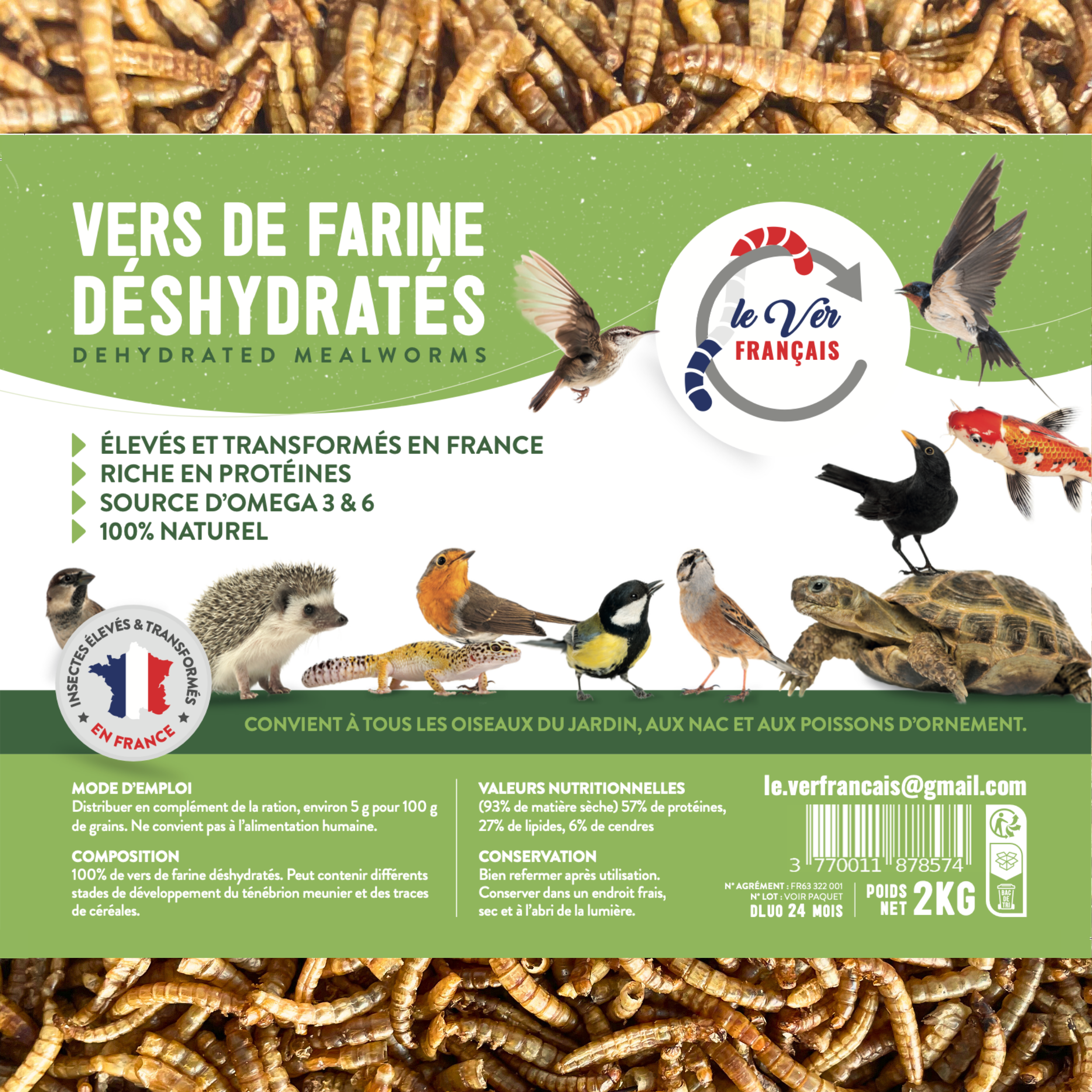 Vers de farine déshydratés 2kg - Le Ver Français - Imagen 5