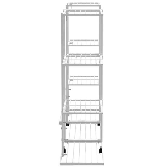 Porte-pots roulant en Fer Grande capacité pour Terrasse et Balcon Blanc 94.5x24.5x91.5 cm – ComfortXL Outdoor Living - Image 4
