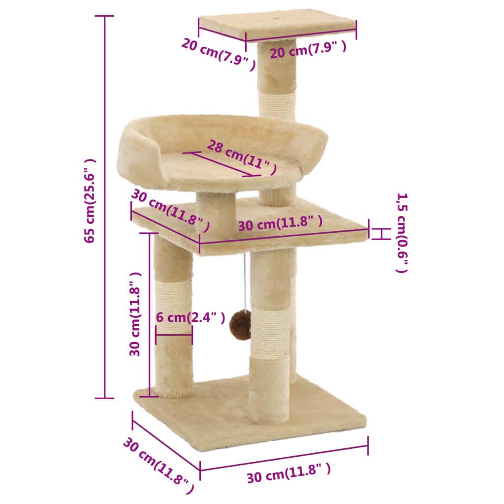 Arbre à chat  Sebastiano Beige  30 X 30 X 65 cm  - P87209B - Image 6