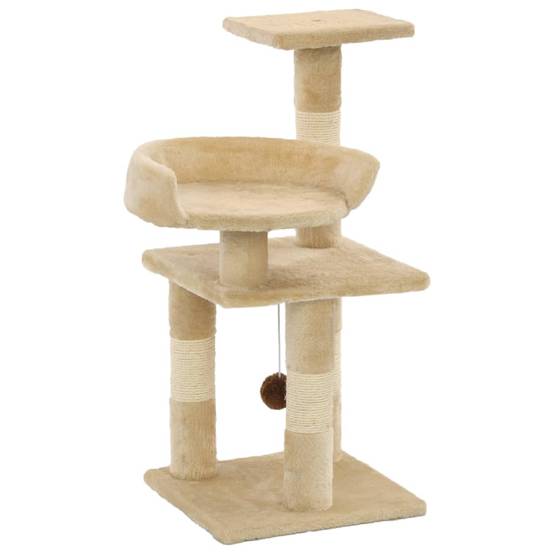 Arbre à chat Sebastiano Beige 30 X 30 X 65 cm - P87209B - Image 1
