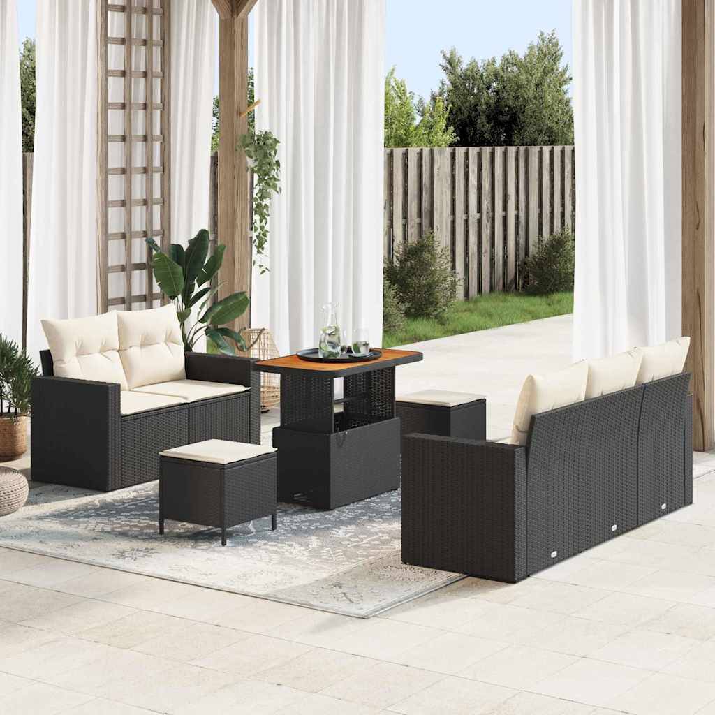 ComfortXL - Salon de Jardin Modulable Polyrotin Table Hauteur Réglable 5 Places pour Dîner Noir – ComfortXL Outdoor Living - Image 1