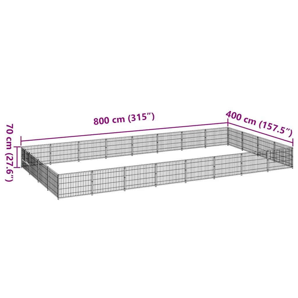 Vidaxl - Chenil Argenté 32 m² Acier vidaXL 3082154 - Imagen 3