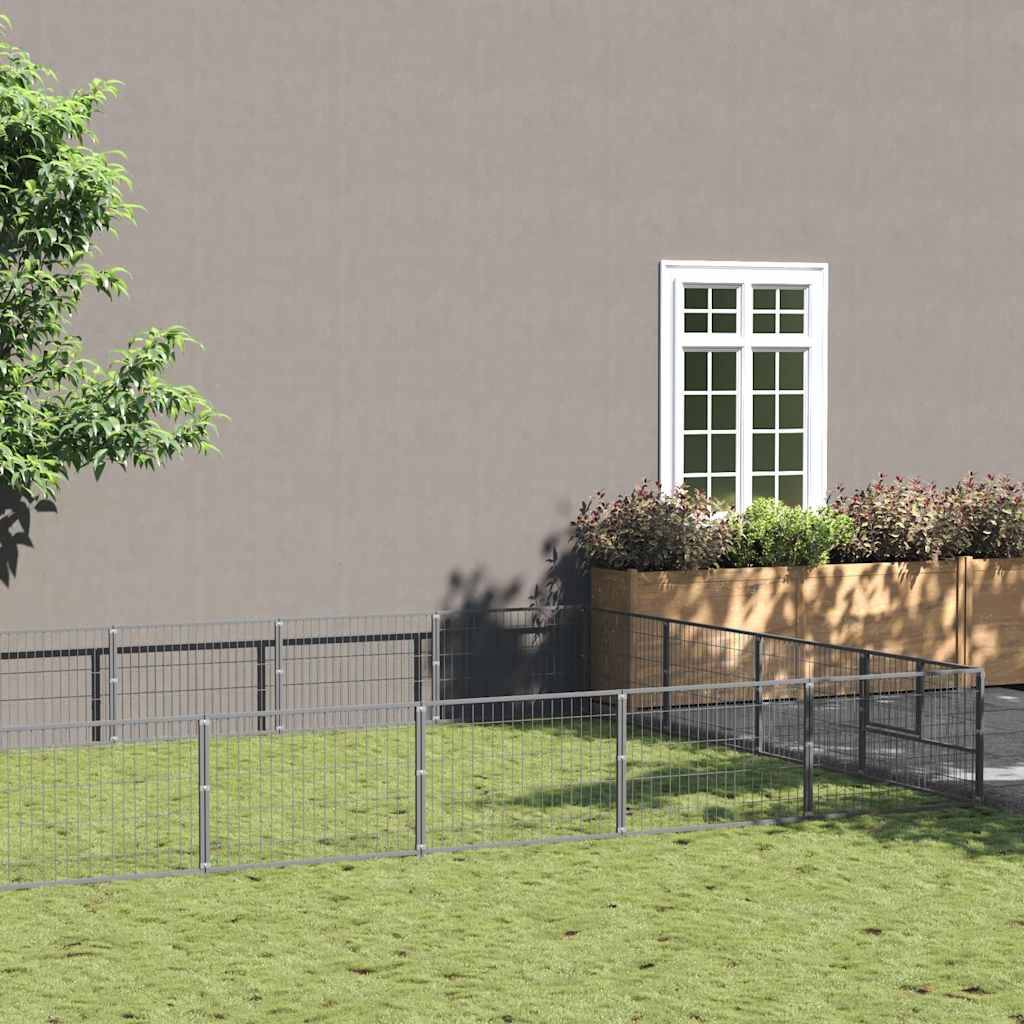 Vidaxl - Chenil Argenté 32 m² Acier vidaXL 3082154 - Imagen 1