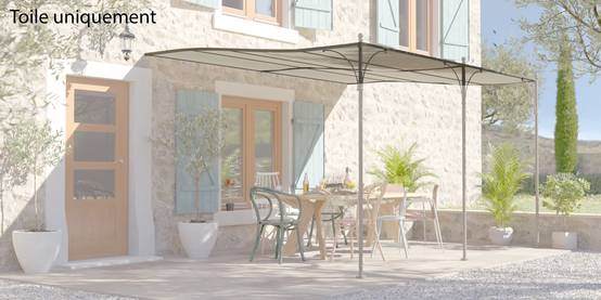 Couleurs du monde - Toile d'ombrage beige clair en textilène pour Pergola Provence - Couleurs du Monde