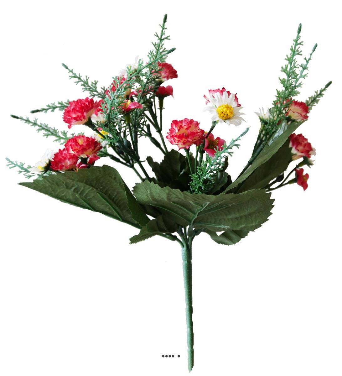 Artificielles - Bouquet de Marguerites & mini oeillets factices H28cm Top Rose fushia - couleur: Rose fushia 730 - Imagen 1