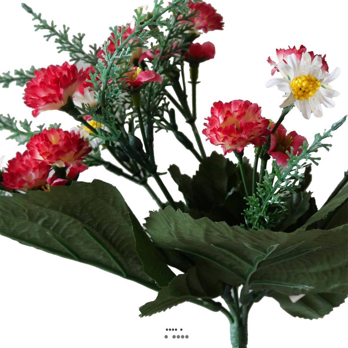 Artificielles - Bouquet de Marguerites & mini oeillets factices H28cm Top Rose fushia - couleur: Rose fushia 730 - Imagen 2