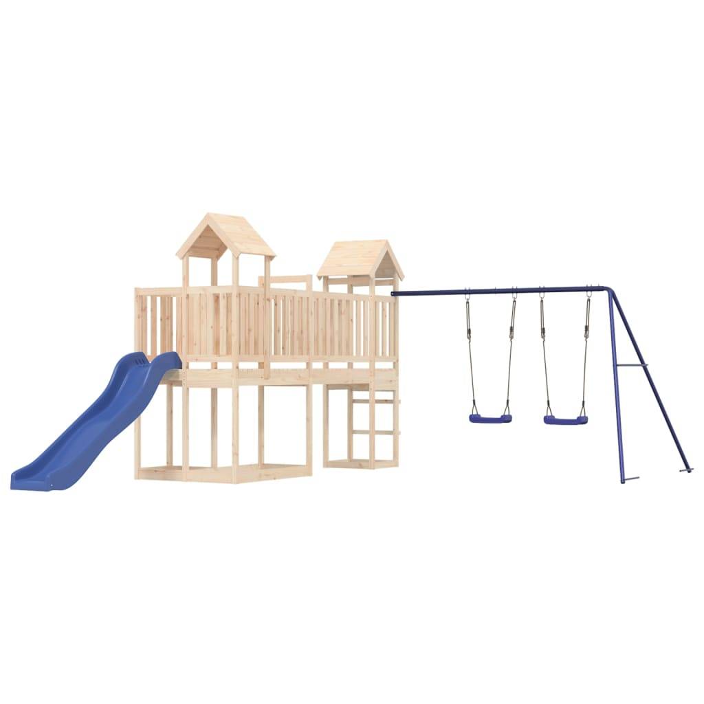 Helloshop26 - Aire de jeux d'extérieur balançoires toboggan portiques robuste jeux jardin 357 x 524 x 214 cm bois de pin massif - Imagen 1