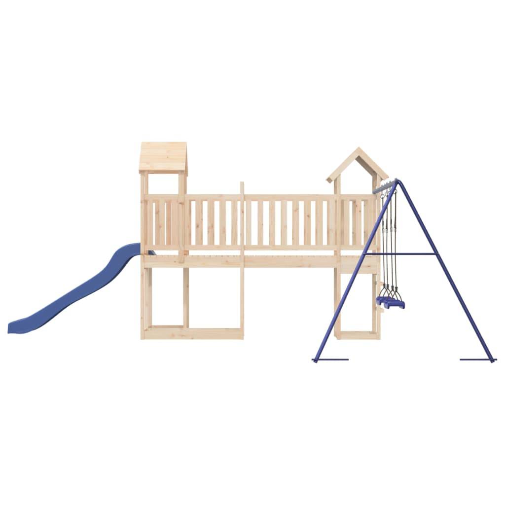 Helloshop26 - Aire de jeux d'extérieur balançoires toboggan portiques robuste jeux jardin 357 x 524 x 214 cm bois de pin massif - Imagen 3