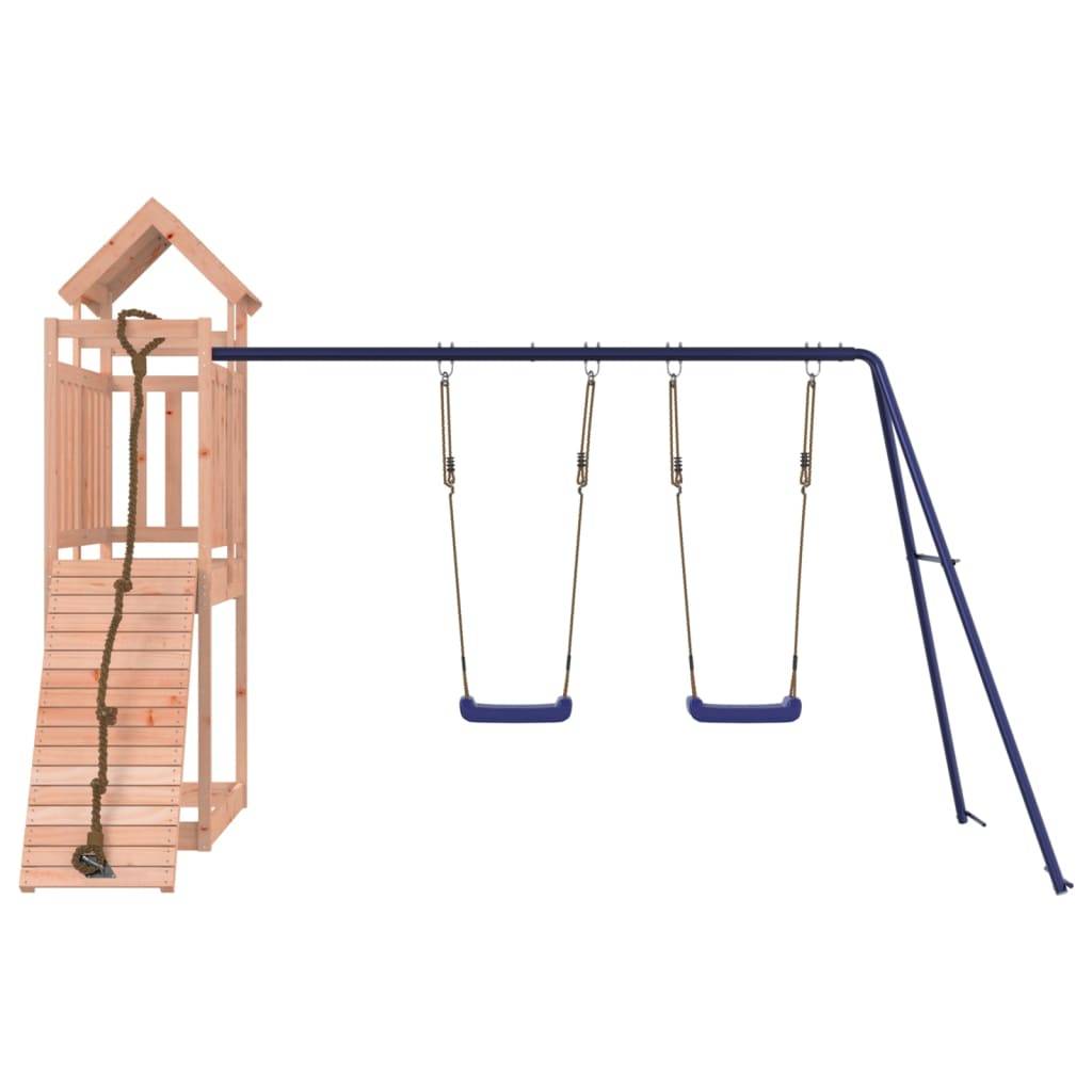 Helloshop26 - Aire de jeux d'extérieur balançoires toboggan portiques robuste 314 x 186 x 214 cm jeux jardin bois massif de douglas - Imagen 3