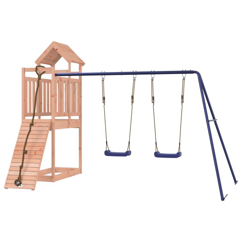 Helloshop26 - Aire de jeux d'extérieur balançoires toboggan portiques robuste 314 x 186 x 214 cm jeux jardin bois massif de douglas - Imagen 2