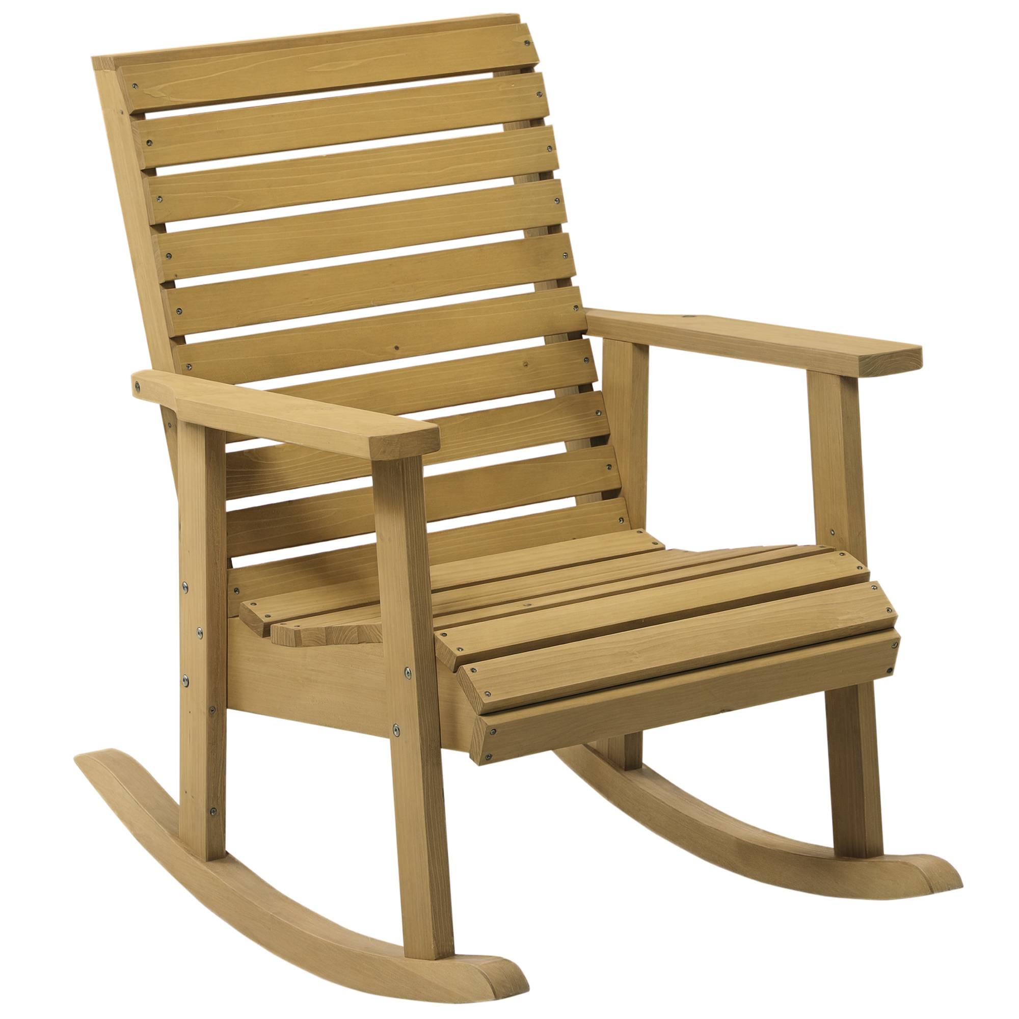 Fauteuil à bascule bois de sapin marron 64 x 86 x 85 cm - PANGIVO