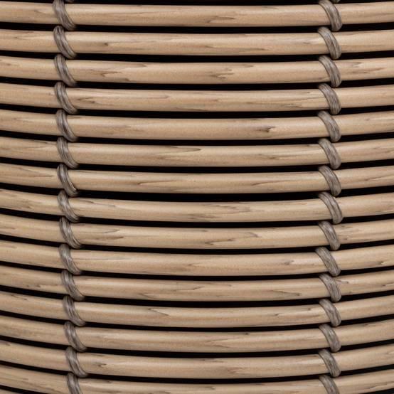 Atmosphera - Lot de 3 Cache-pots aspect Rotin sur pied en métal Noir D 17 D 25 et D 36 cm - Image 5