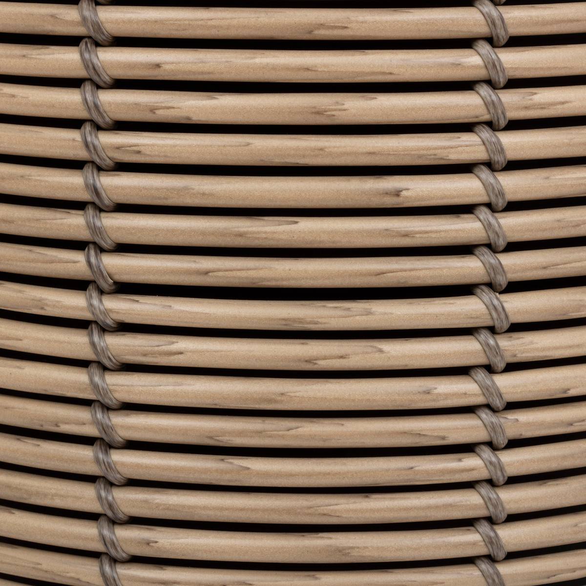 Lot de 3 Cache-pots aspect Rotin sur pied en métal Noir D 17 D 25 et D 36 cm - Image 5