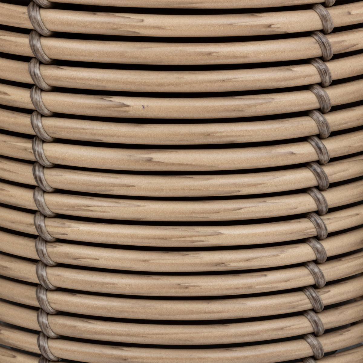 Lot de 3 Cache-pots aspect Rotin sur pied en métal Noir D 17 D 25 et D 36 cm - Image 6