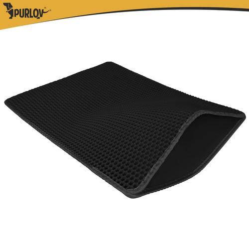 Tapis pour bac à litière Purlov 75 x 55 cm, noir, double couche, mousse EVA alvéolée - Image 6