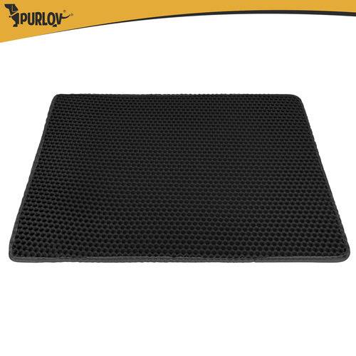 Tapis pour bac à litière Purlov 75 x 55 cm, noir, double couche, mousse EVA alvéolée - Image 8