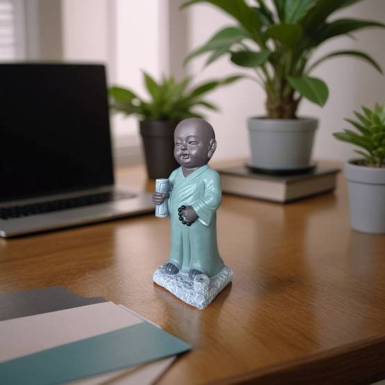 Zen Light - Statue Bouddha Porte-Encens Tripitaka -Ambiance zen et harmonieuse-figurine porte-bonheur- idée cadeaux-H22cm–Zen'Light - Image 5