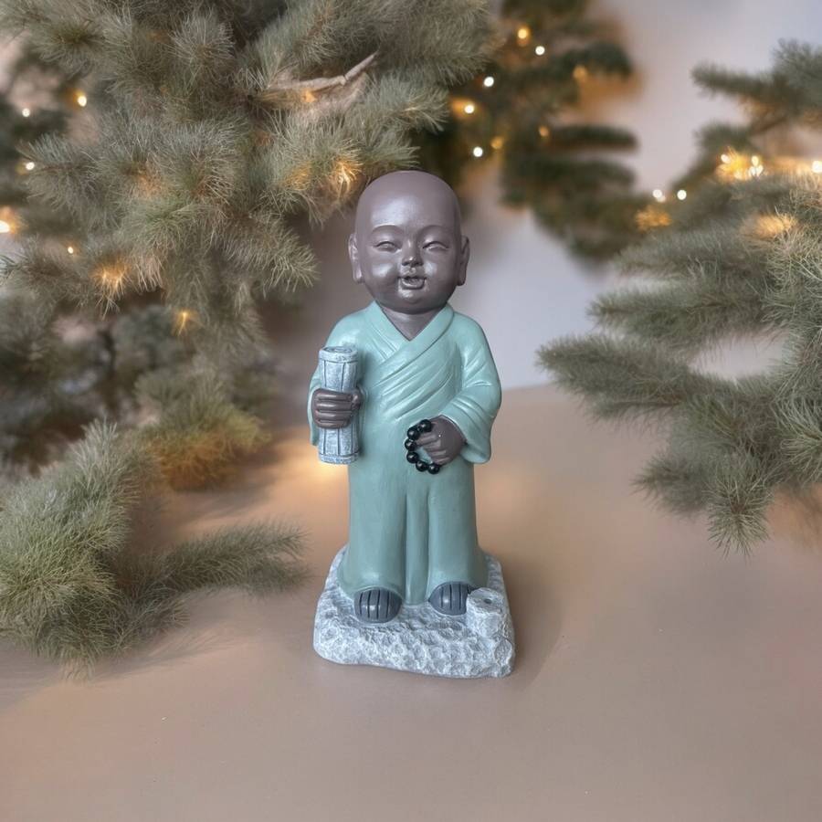 Zen Light - Statue Bouddha Porte-Encens Tripitaka -Ambiance zen et harmonieuse-figurine porte-bonheur- idée cadeaux-H22cm–Zen'Light - Image 10