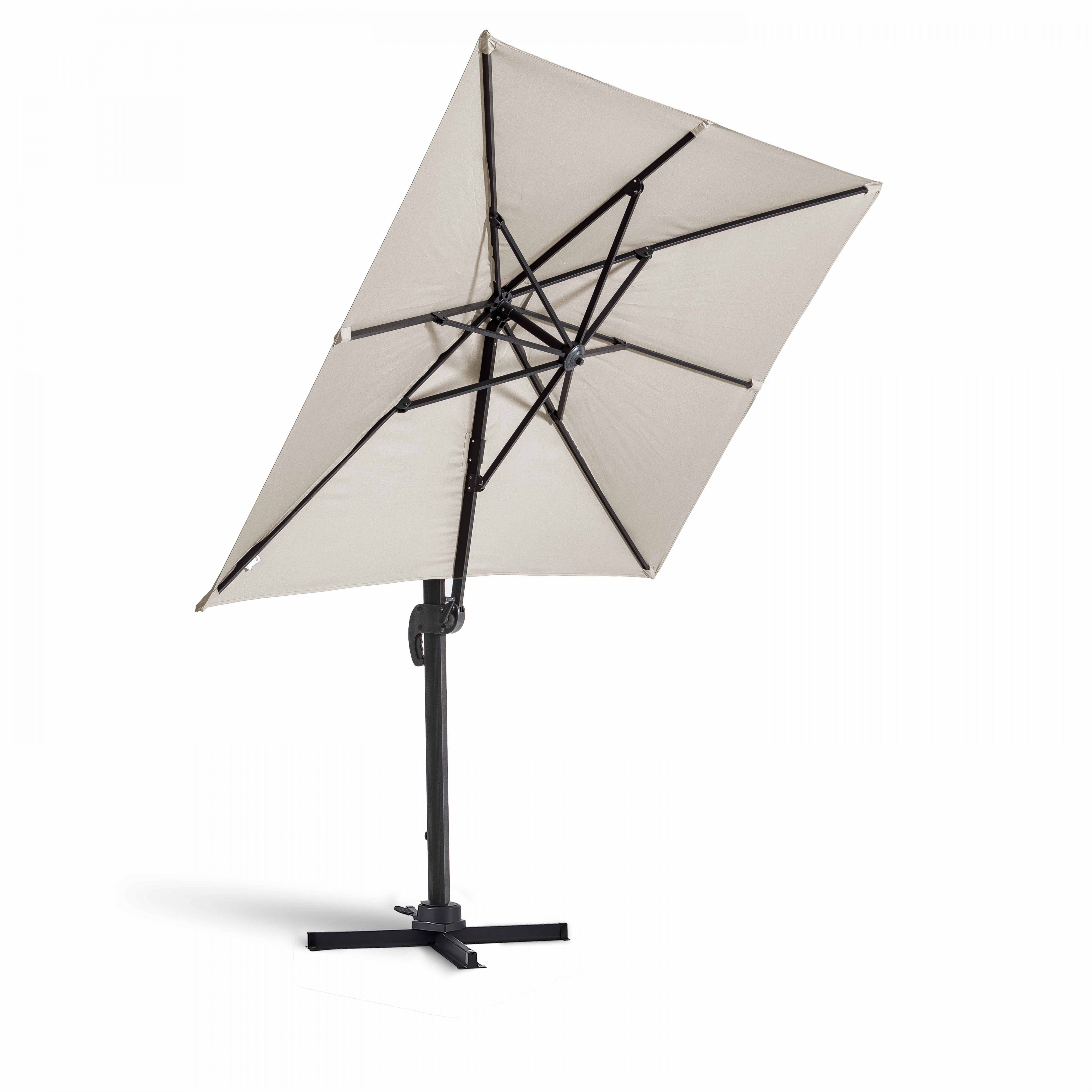 Oviala - Parasol déporté inclinable et rotatif 2x3m en aluminium écru Amalya - Oviala - Imagen 2