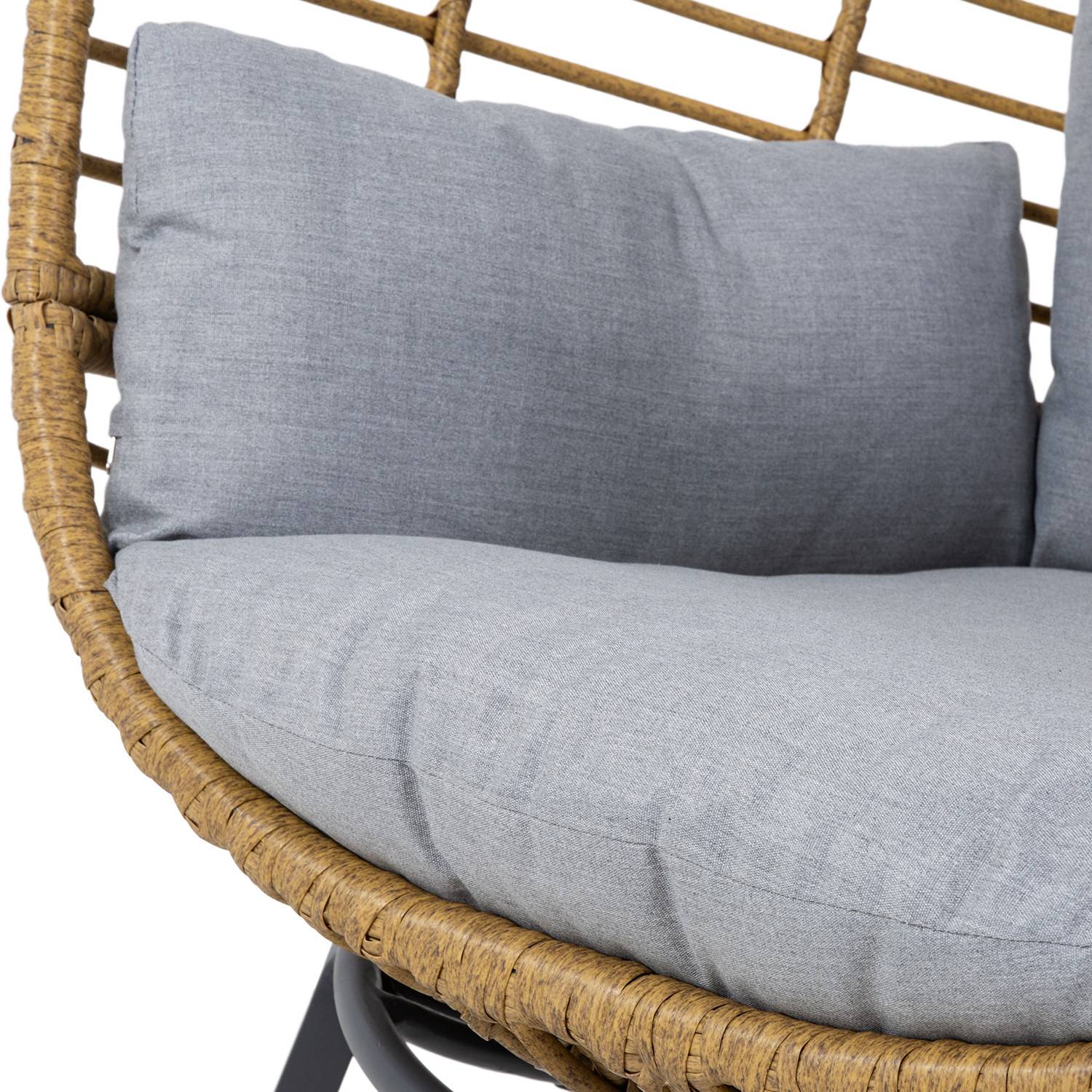Avril Paris - Fauteuil oeuf inclinable en résine tressée - Gris naturel - YOGI - Imagen 4